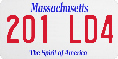 MA license plate 201LD4