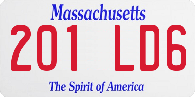 MA license plate 201LD6