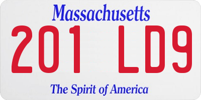 MA license plate 201LD9