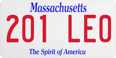 MA license plate 201LE0