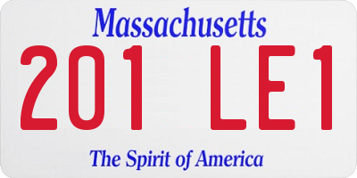 MA license plate 201LE1