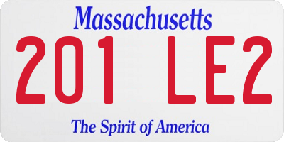 MA license plate 201LE2