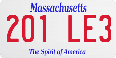 MA license plate 201LE3