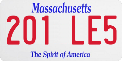 MA license plate 201LE5