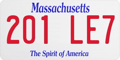 MA license plate 201LE7