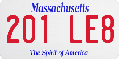 MA license plate 201LE8