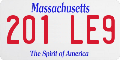 MA license plate 201LE9
