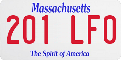 MA license plate 201LF0