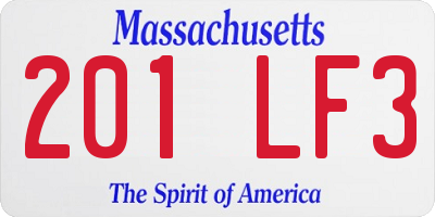 MA license plate 201LF3