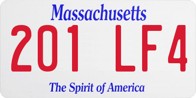 MA license plate 201LF4