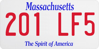 MA license plate 201LF5