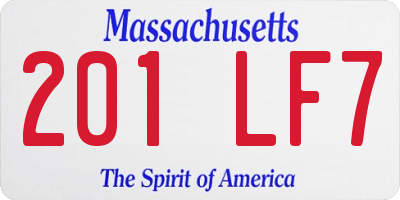 MA license plate 201LF7