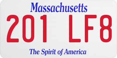 MA license plate 201LF8