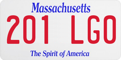 MA license plate 201LG0