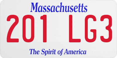 MA license plate 201LG3