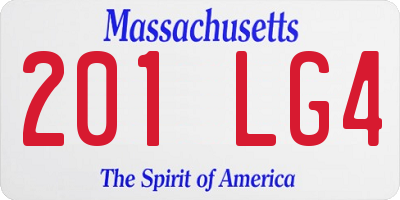 MA license plate 201LG4
