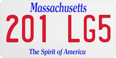 MA license plate 201LG5
