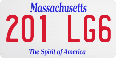 MA license plate 201LG6