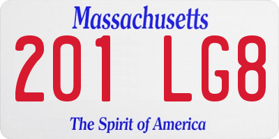 MA license plate 201LG8