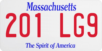 MA license plate 201LG9