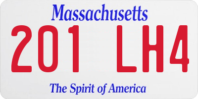 MA license plate 201LH4