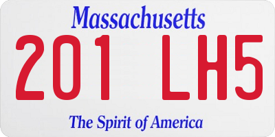MA license plate 201LH5