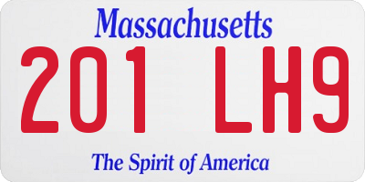 MA license plate 201LH9