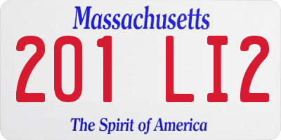 MA license plate 201LI2