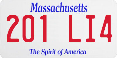 MA license plate 201LI4