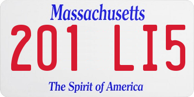 MA license plate 201LI5
