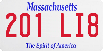 MA license plate 201LI8