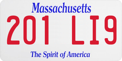 MA license plate 201LI9