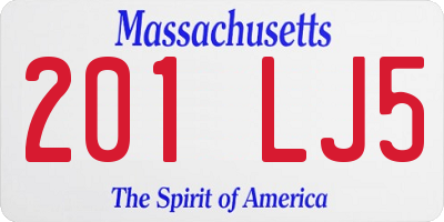 MA license plate 201LJ5