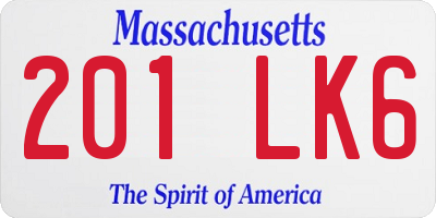 MA license plate 201LK6