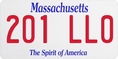 MA license plate 201LL0