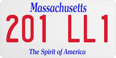 MA license plate 201LL1