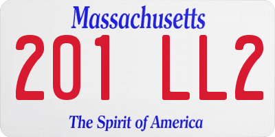 MA license plate 201LL2