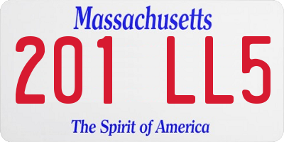 MA license plate 201LL5