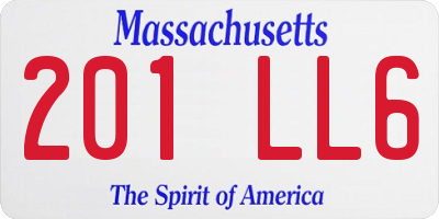 MA license plate 201LL6