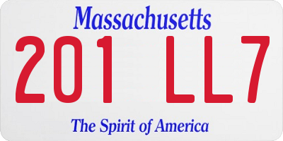 MA license plate 201LL7