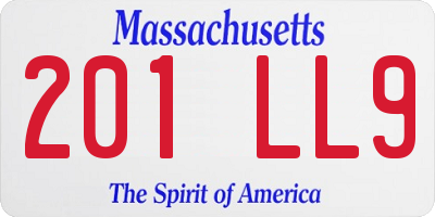 MA license plate 201LL9