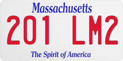 MA license plate 201LM2