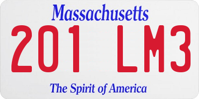 MA license plate 201LM3