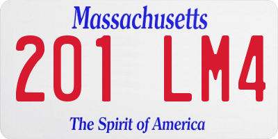 MA license plate 201LM4