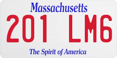 MA license plate 201LM6