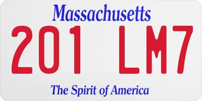 MA license plate 201LM7