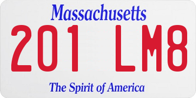 MA license plate 201LM8