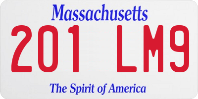MA license plate 201LM9