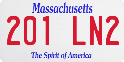 MA license plate 201LN2
