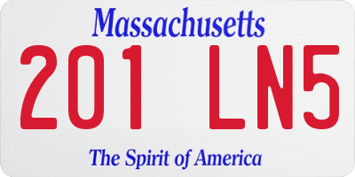 MA license plate 201LN5